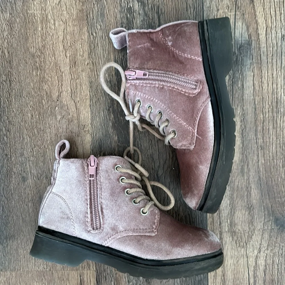 Roebuck & Co Pink Velvet Boots